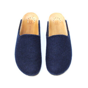 Mephisto Mobils Nature is Future Thea Navy Wool Felt Clogs Comfort EUR 40